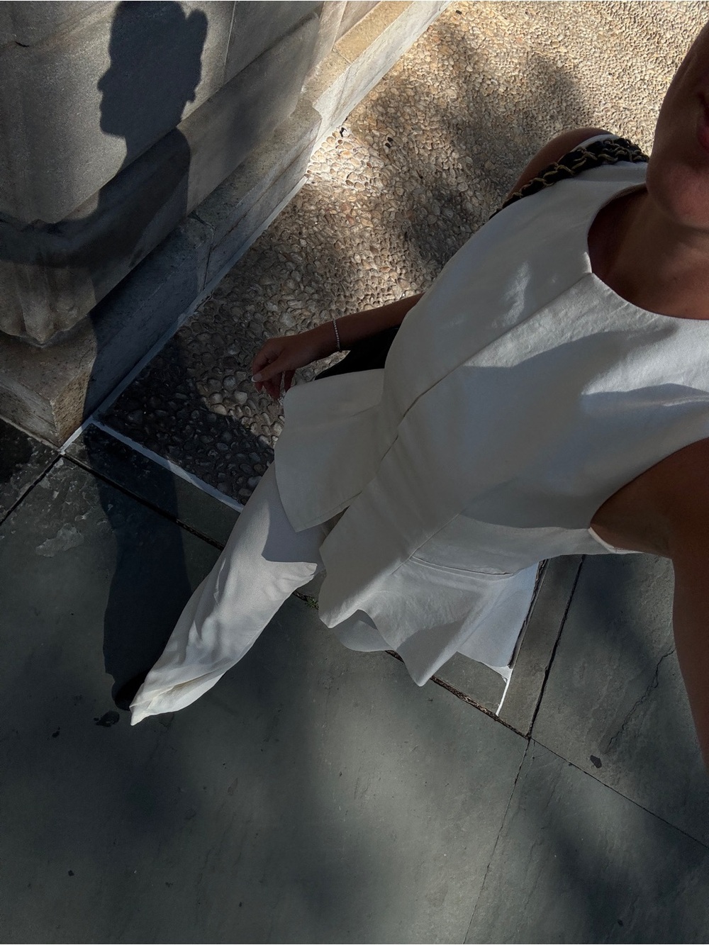 Zara Cream Sleeveless Tailored Vest